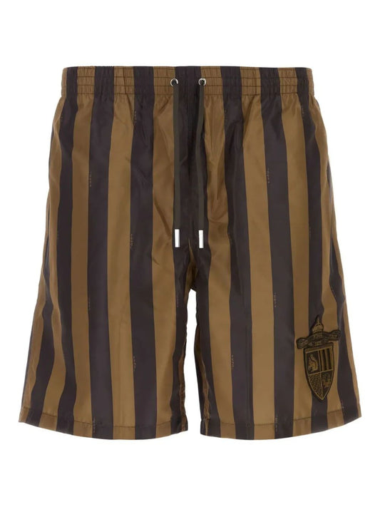 FENDI Men's Mini Printed Polyester Swimming Shorts