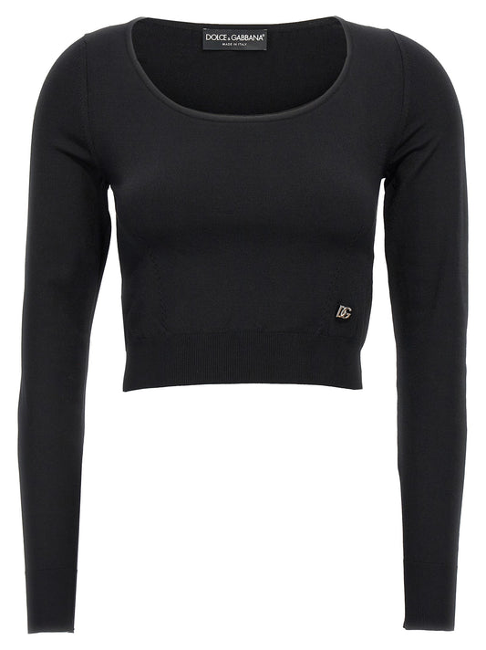 Dolce & Gabbana Women Logo Cropped Sweater