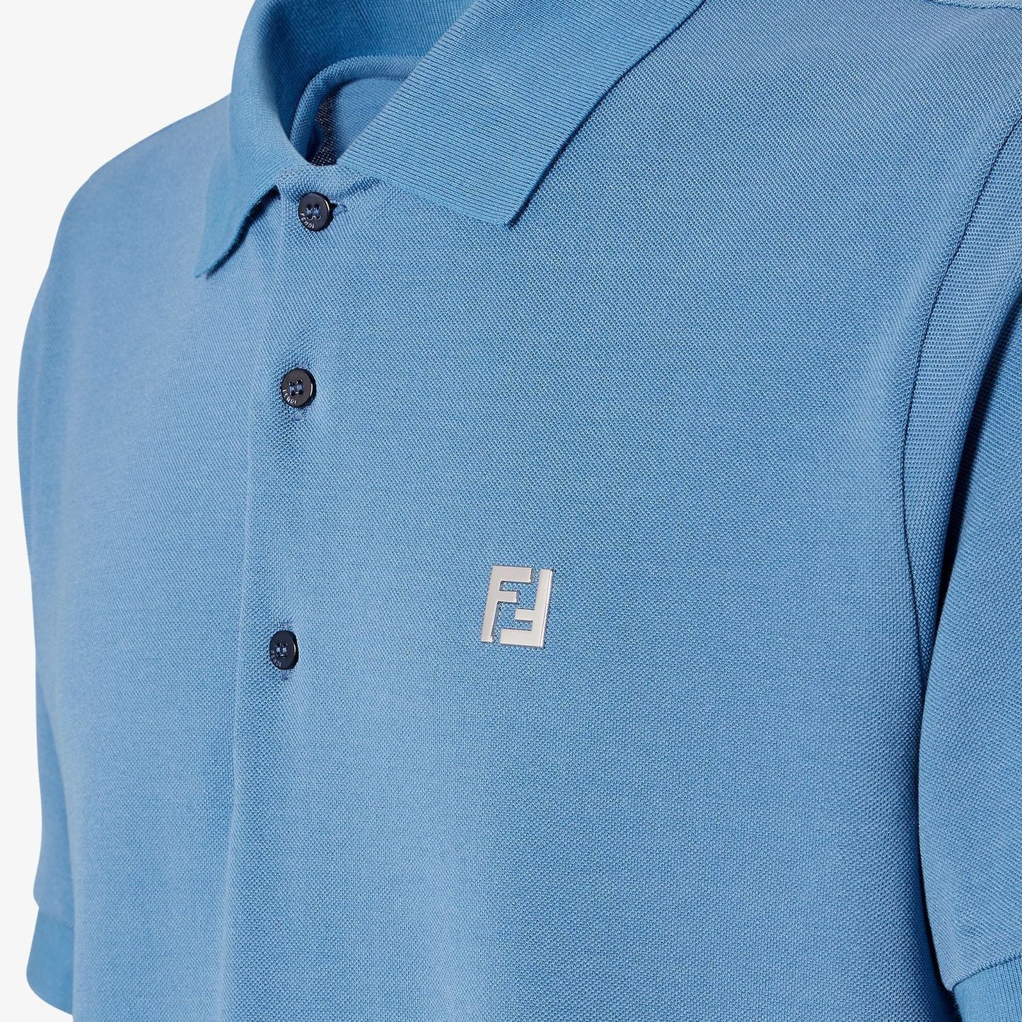 FENDI Men's Mini Piquet Polo Shirt