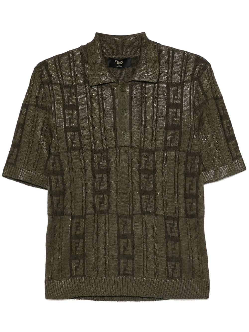 FENDI Wool Knit Polo Shirt for Men - FW24 Collection