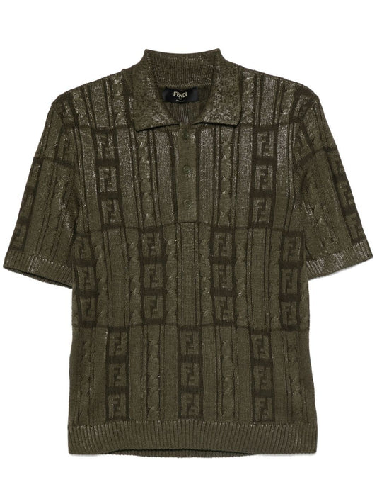 FENDI Wool Knit Polo Shirt for Men - FW24 Collection