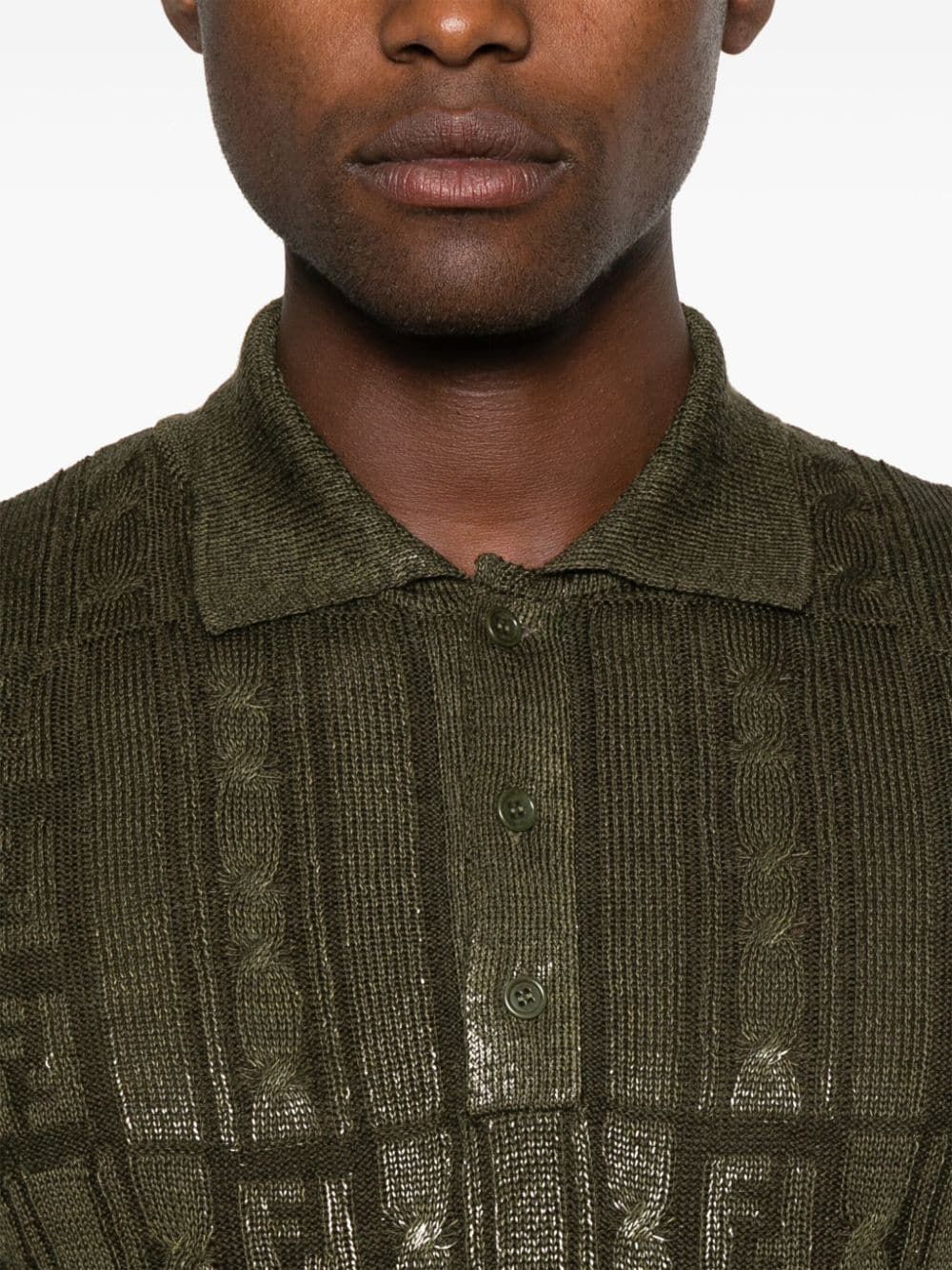 FENDI Wool Knit Polo Shirt for Men - FW24 Collection