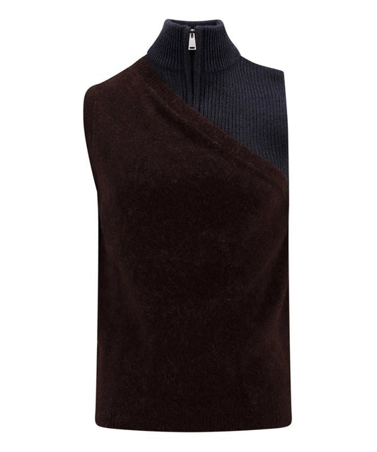 FENDI Two-Tone Stretch Wool Blend Vest for Men