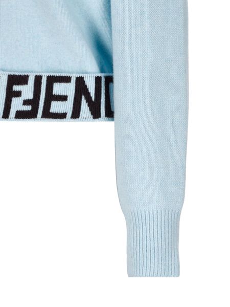 FENDI Pastel Melange Stretch Wool Blend Cardigan
