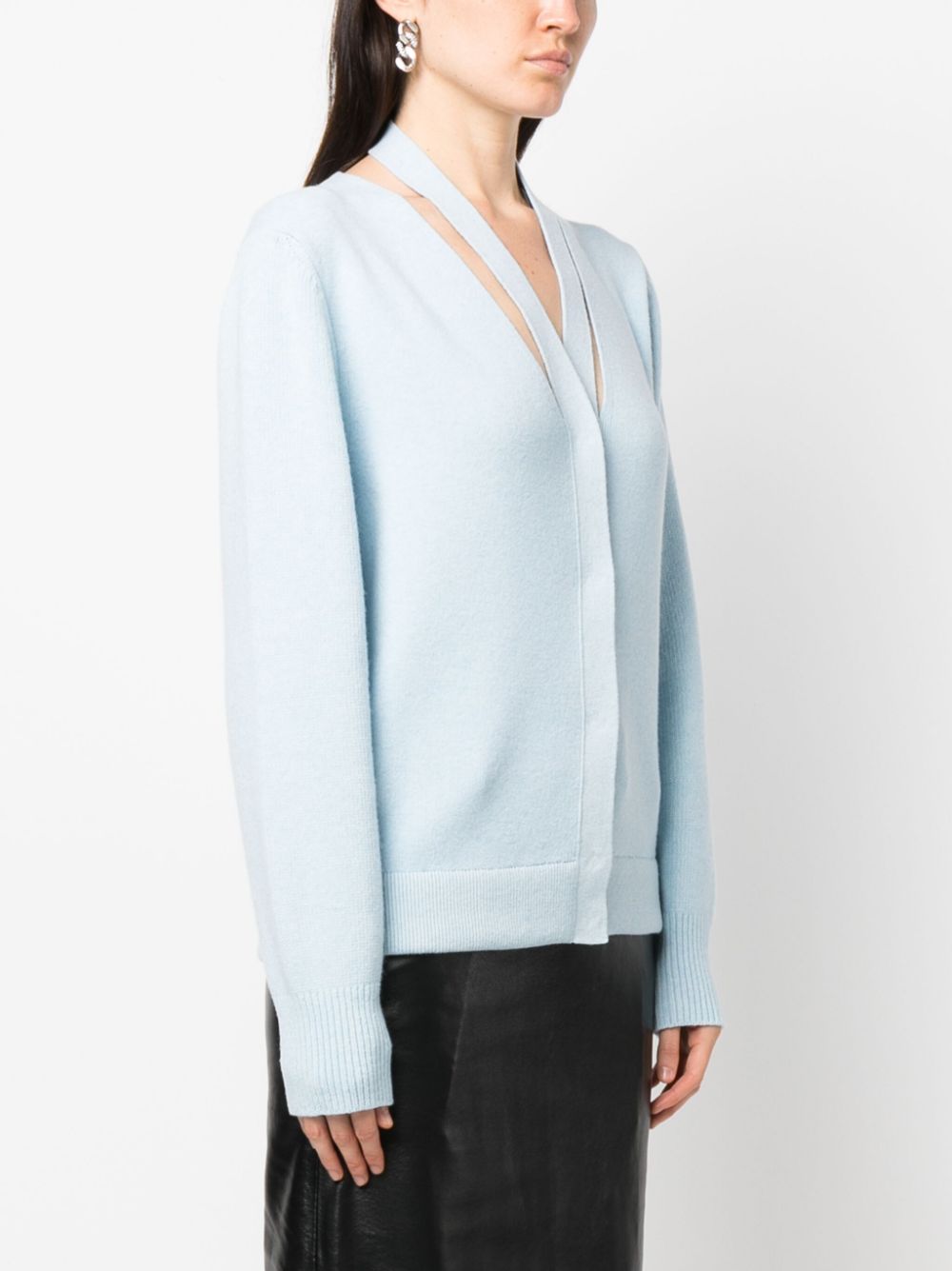 FENDI Cashmere Cut-Out Intarsia-Logo Cardigan for Women