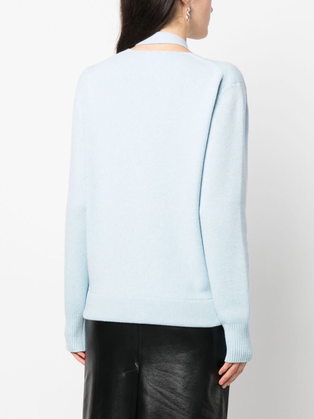 FENDI Cashmere Cut-Out Intarsia-Logo Cardigan for Women