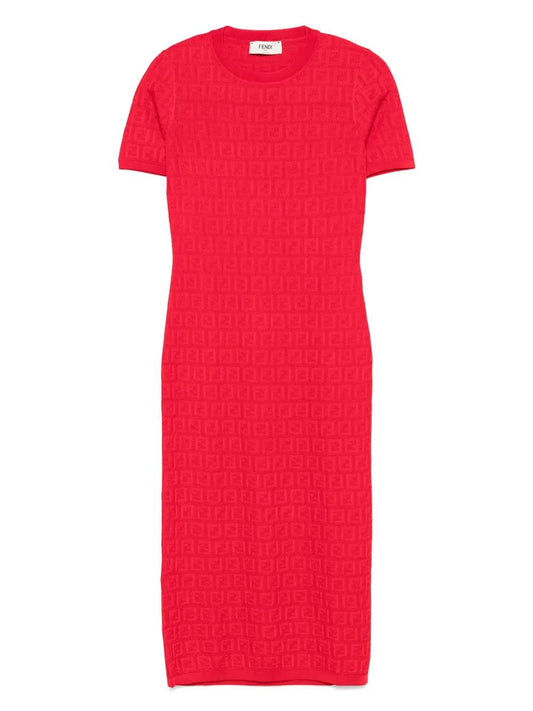 FENDI Round-Neck Midi Dress for Women