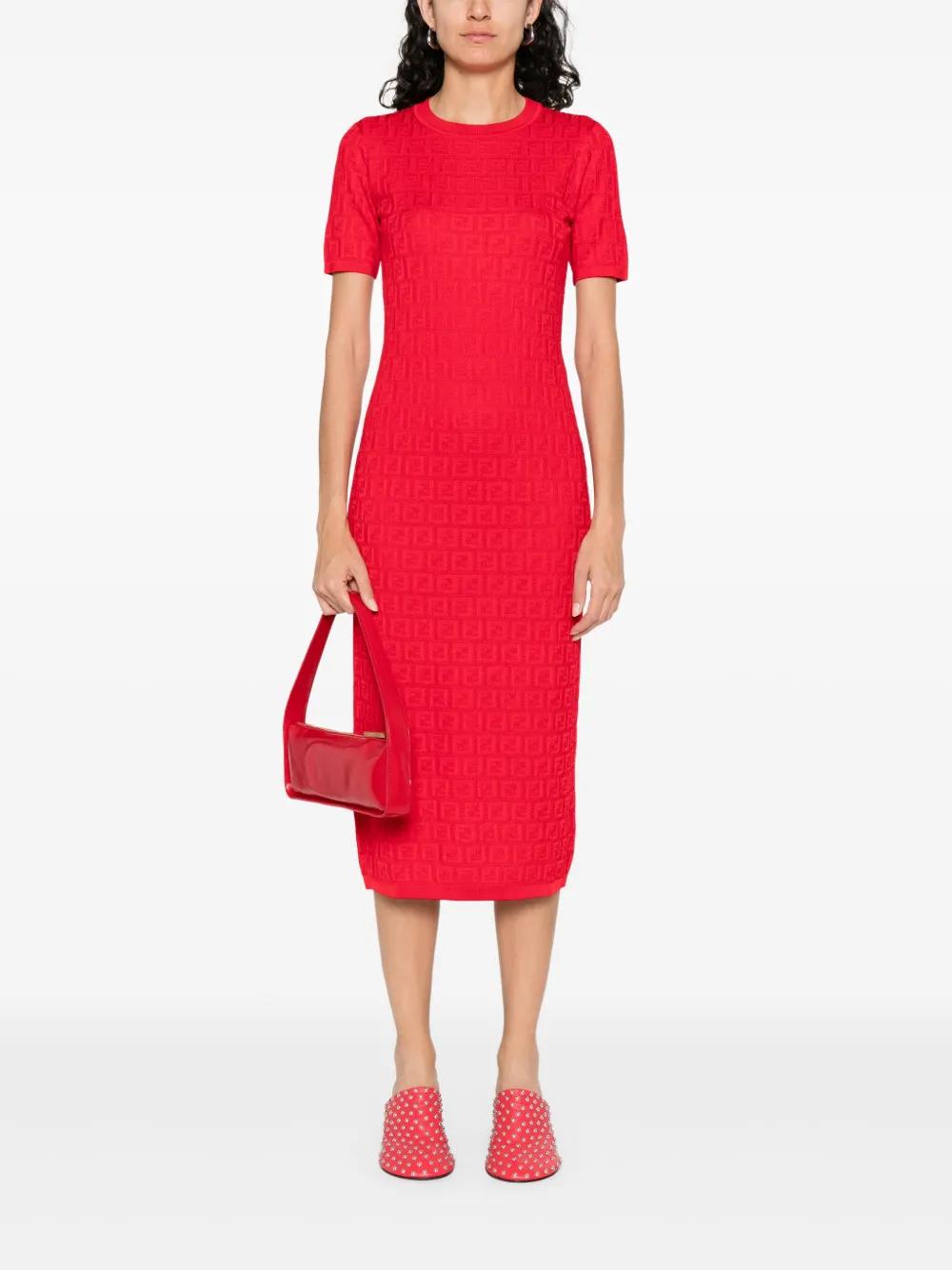 FENDI Round-Neck Midi Dress for Women