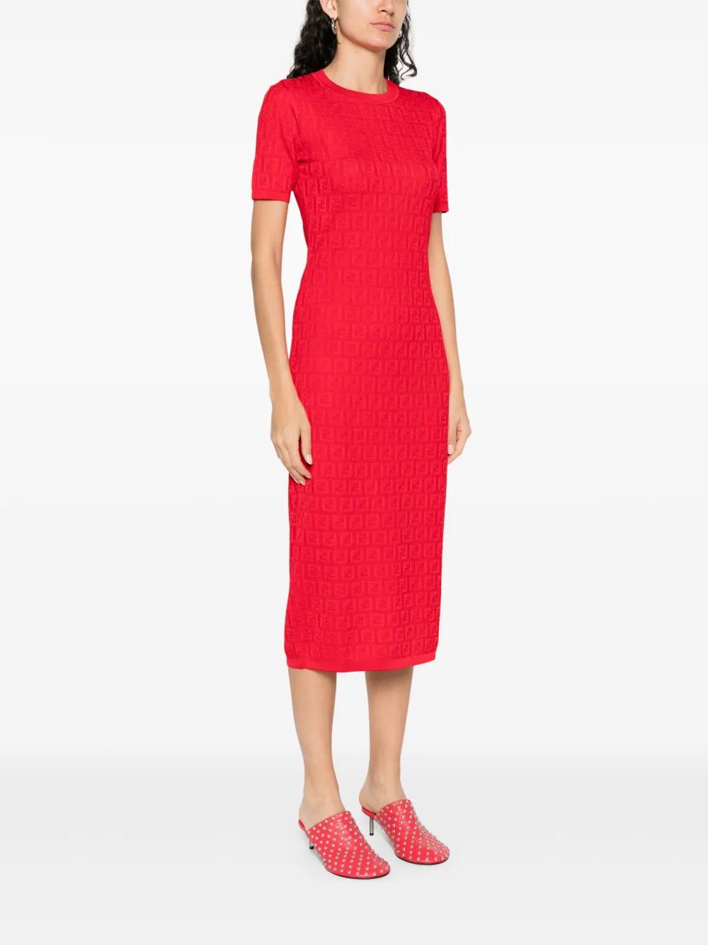 FENDI Round-Neck Midi Dress for Women