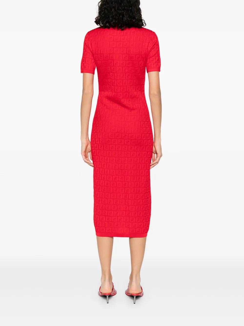 FENDI Round-Neck Midi Dress for Women