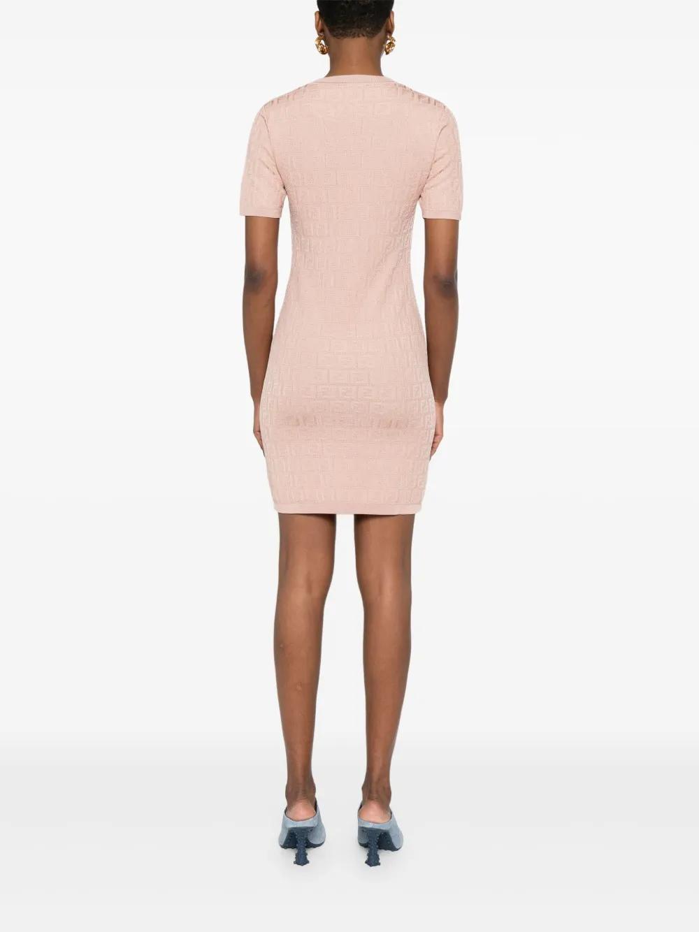 FENDI Slim Fit Round-Neck Mini Cotton Dress