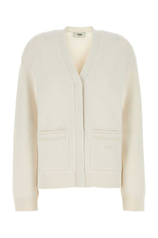 FENDI Cashmere Blend Cardigan for Women - FW24 Collection