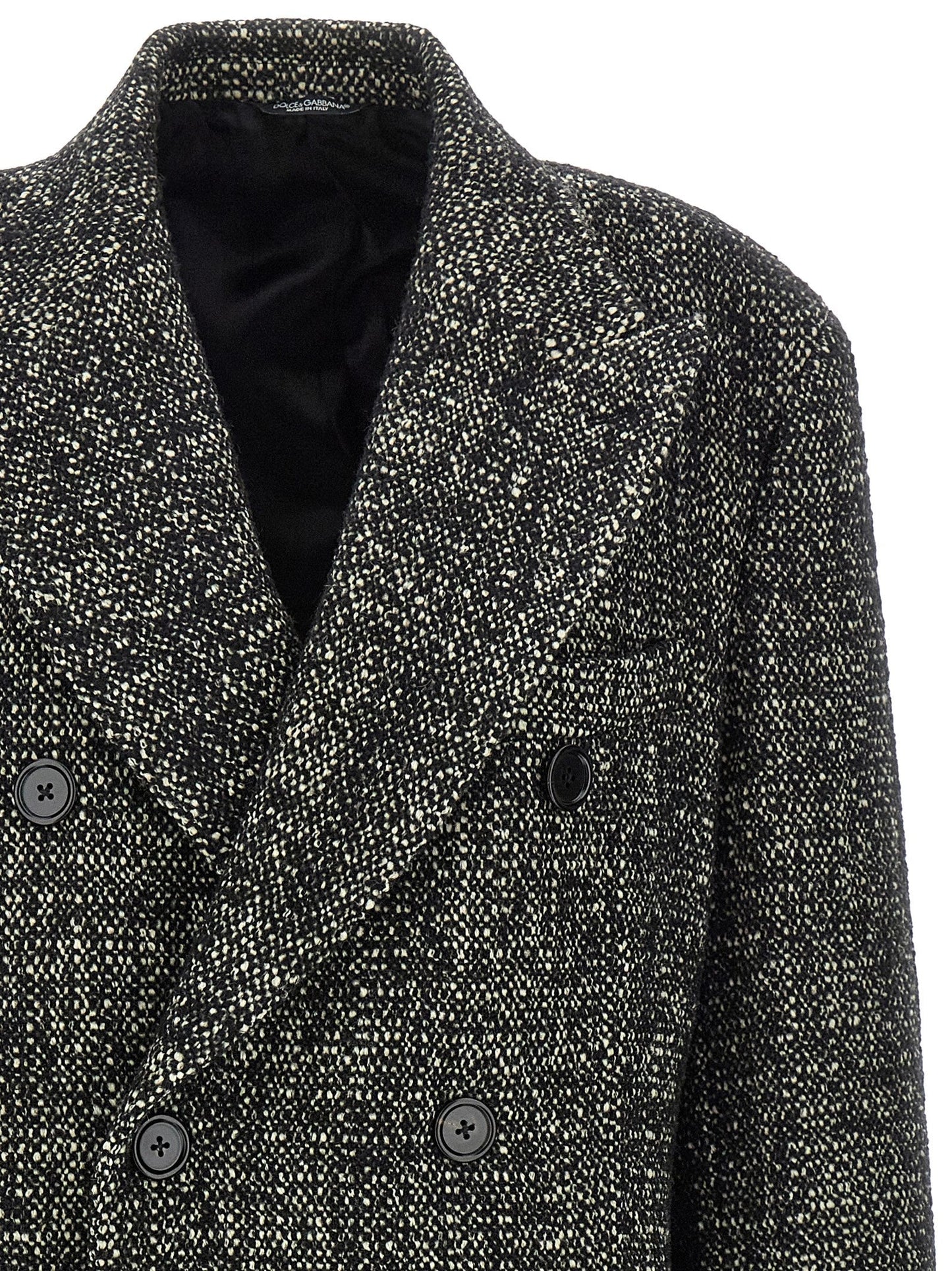 Dolce & Gabbana Men Bouclé Wool Coat