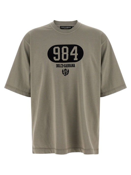 Dolce & Gabbana Men Flocked Print T-Shirt