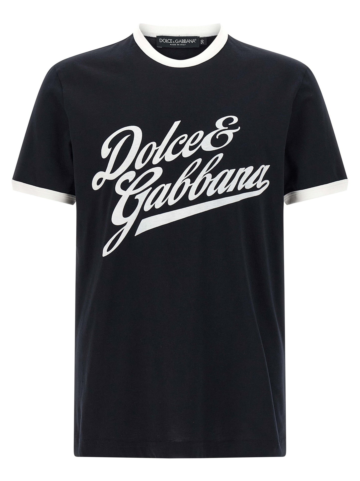 Dolce & Gabbana Men Velvet Logo T-Shirt