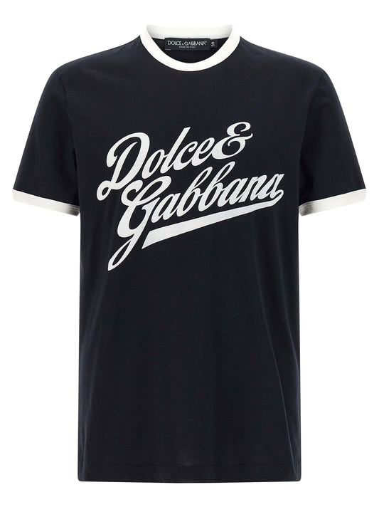 Dolce & Gabbana Men Velvet Logo T-Shirt