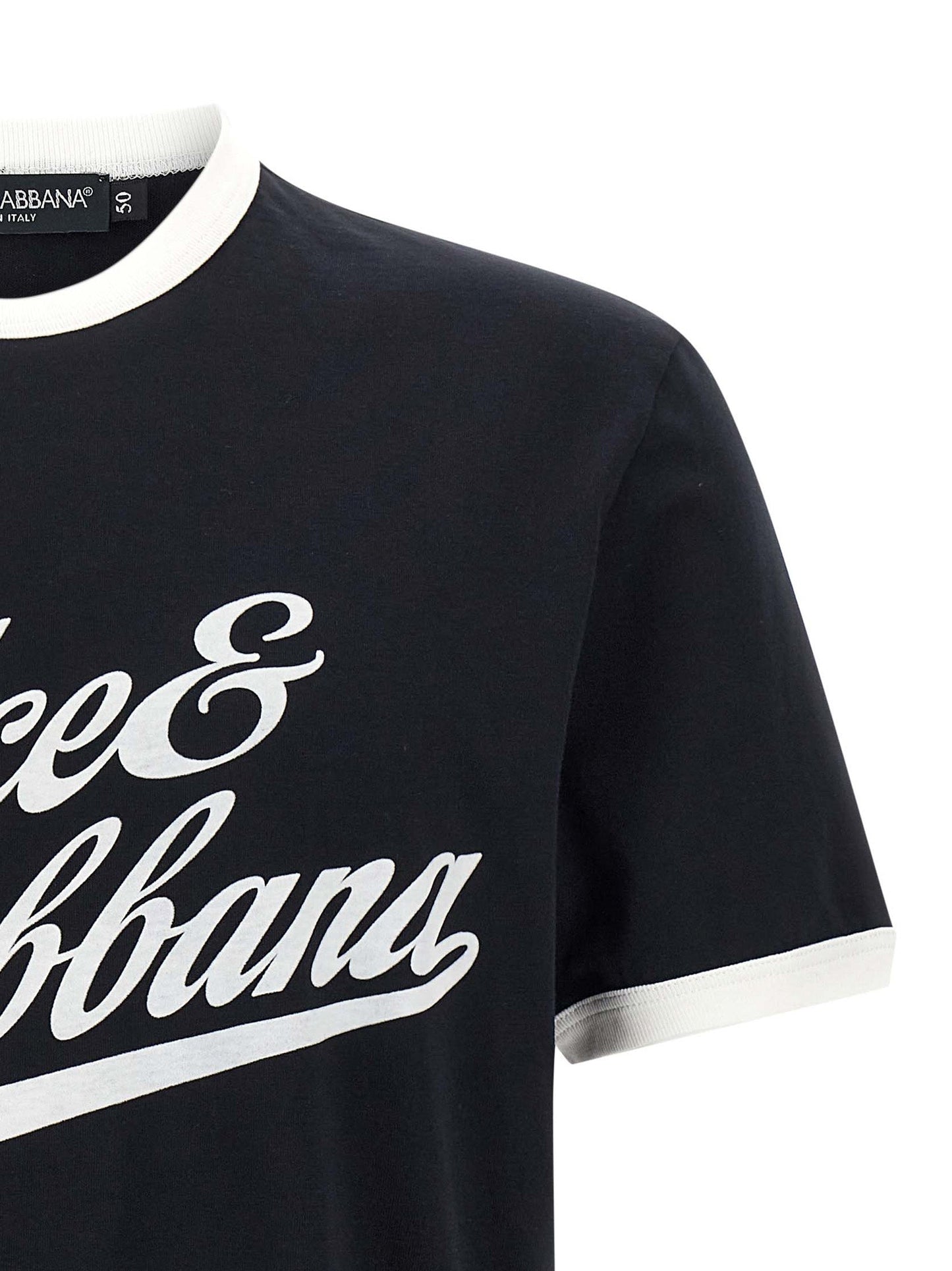 Dolce & Gabbana Men Velvet Logo T-Shirt