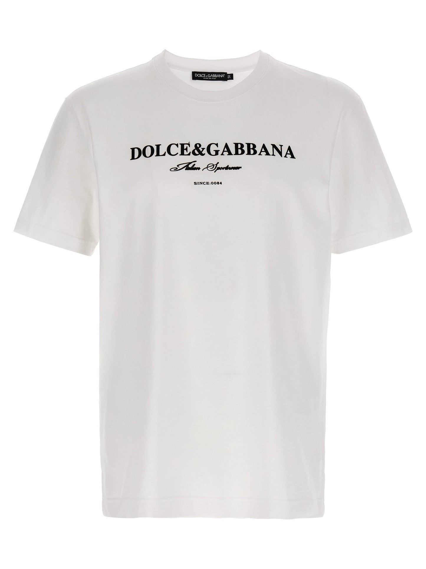 Dolce & Gabbana Men Flock Print T-Shirt