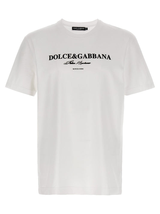 Dolce & Gabbana Men Flock Print T-Shirt