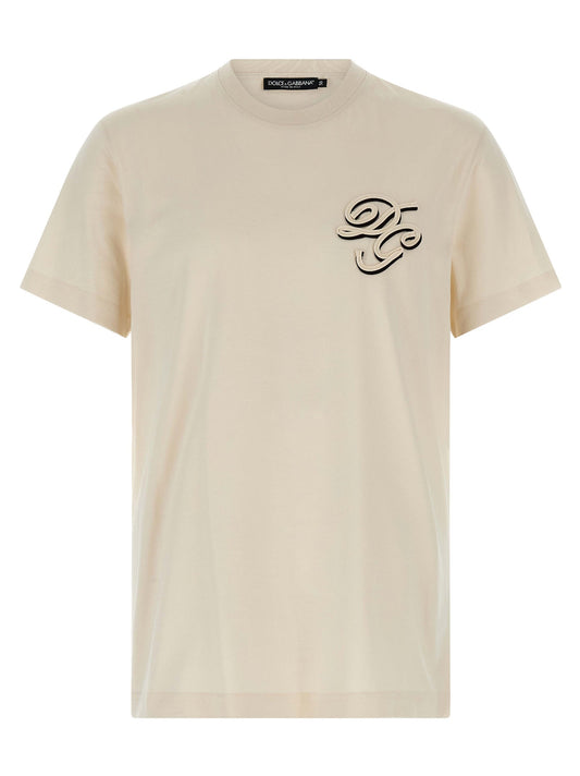 Dolce & Gabbana Men Double Embroidery T-Shirt