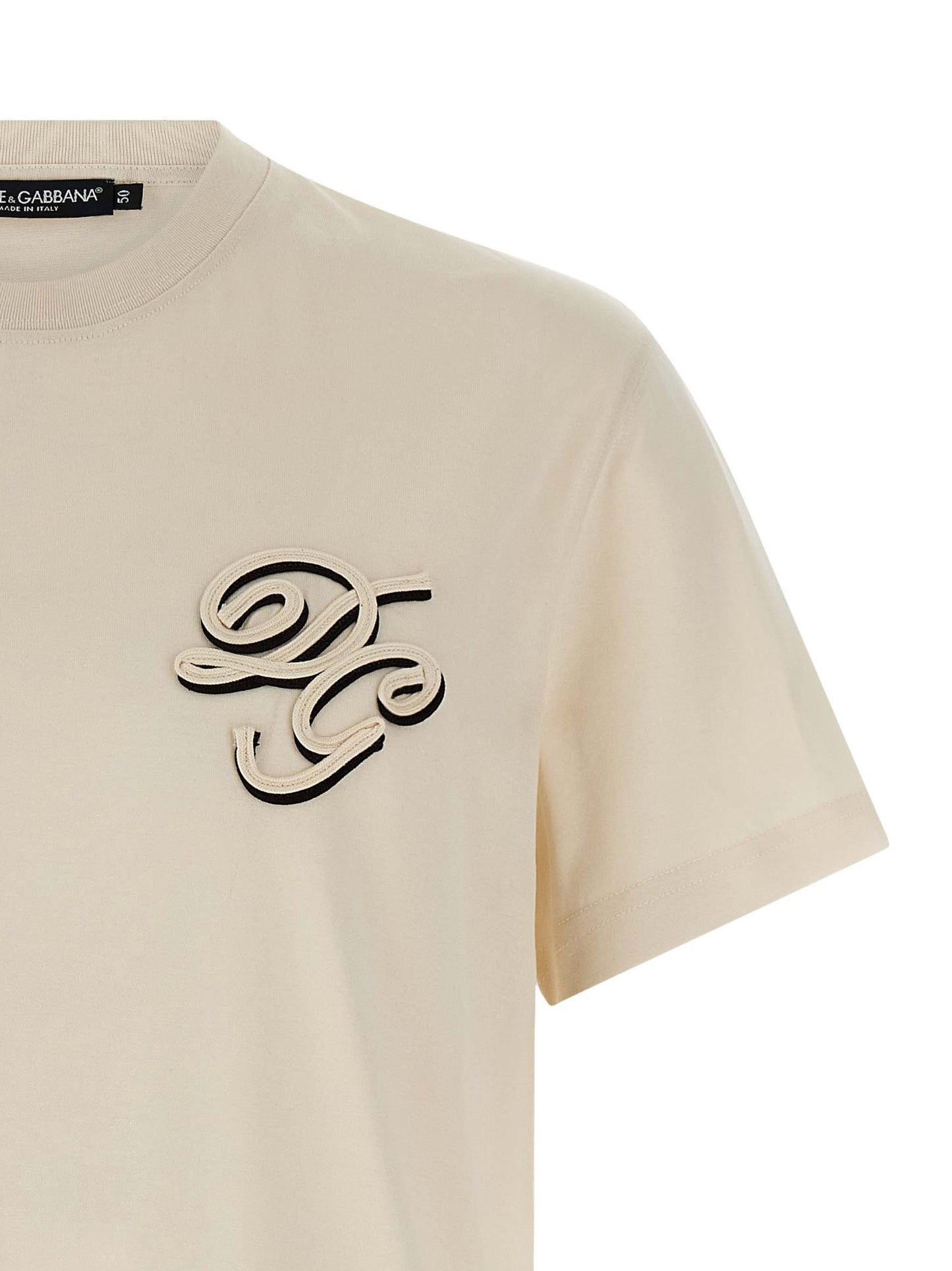 Dolce & Gabbana Men Double Embroidery T-Shirt