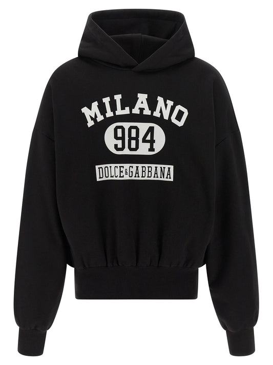 Dolce & Gabbana Men Flocked Print Hoodie