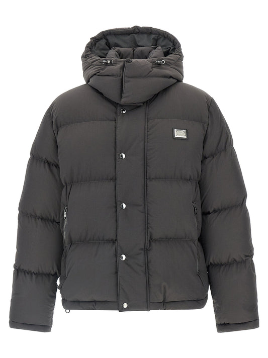 Dolce & Gabbana Men Logo Patch Down Jacket