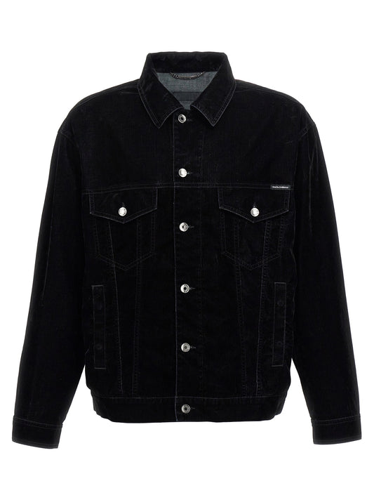 Dolce & Gabbana Men Velvet Shirt Jacket
