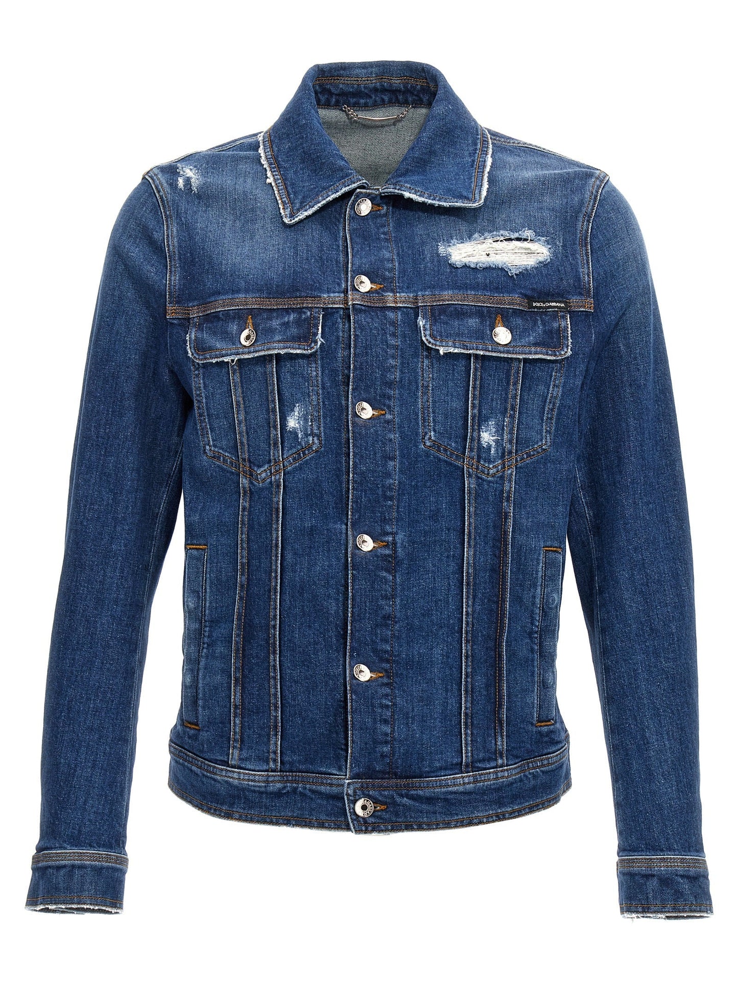 Dolce & Gabbana Men Denim Jacket With Used Effect