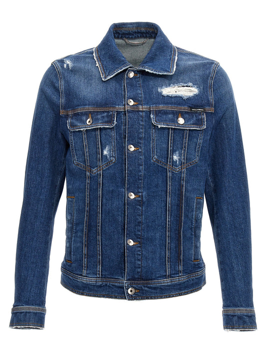 Dolce & Gabbana Men Denim Jacket With Used Effect