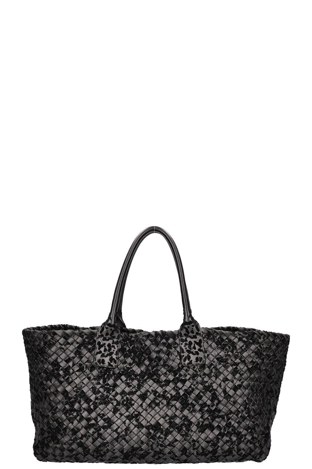BOTTEGA VENETA Medium Cabat Tote Intrecciato Black with Velours Veneta