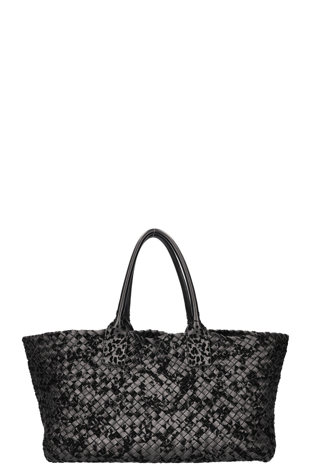 BOTTEGA VENETA Medium Cabat Tote Intrecciato Black with Velours Veneta