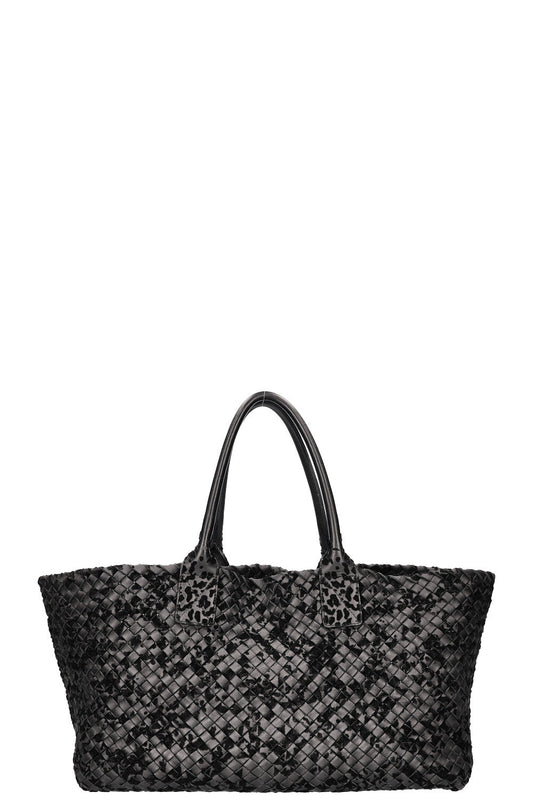 BOTTEGA VENETA Medium Cabat Tote Intrecciato Black with Velours Veneta