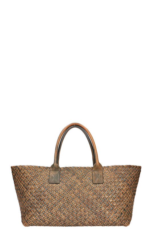 BOTTEGA VENETA Medium Cabat Tote Intrecciato Vintage Effect Brown
