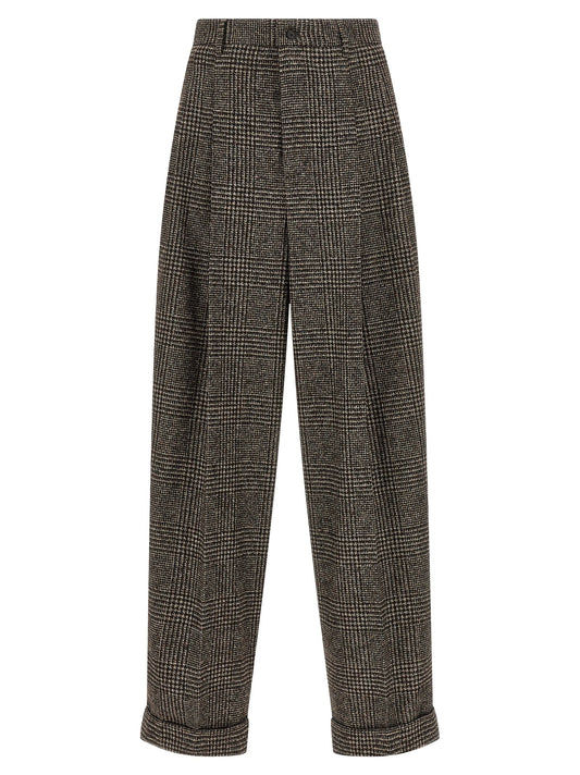 Dolce & Gabbana Men Prince Of Wales Wool Pants