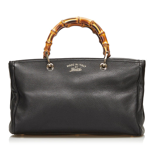 Gucci Bamboo Shopper Leather Satchel (SHG-dP6JxK)
