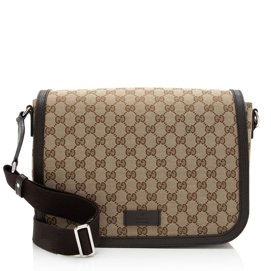 Gucci GG Canvas Flap Messenger Bag (SHF-Dgivt4)