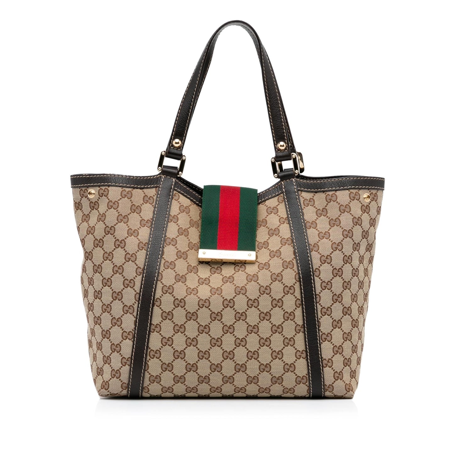 Gucci GG Canvas New Ladies Web Tote (SHG-rjYda9)