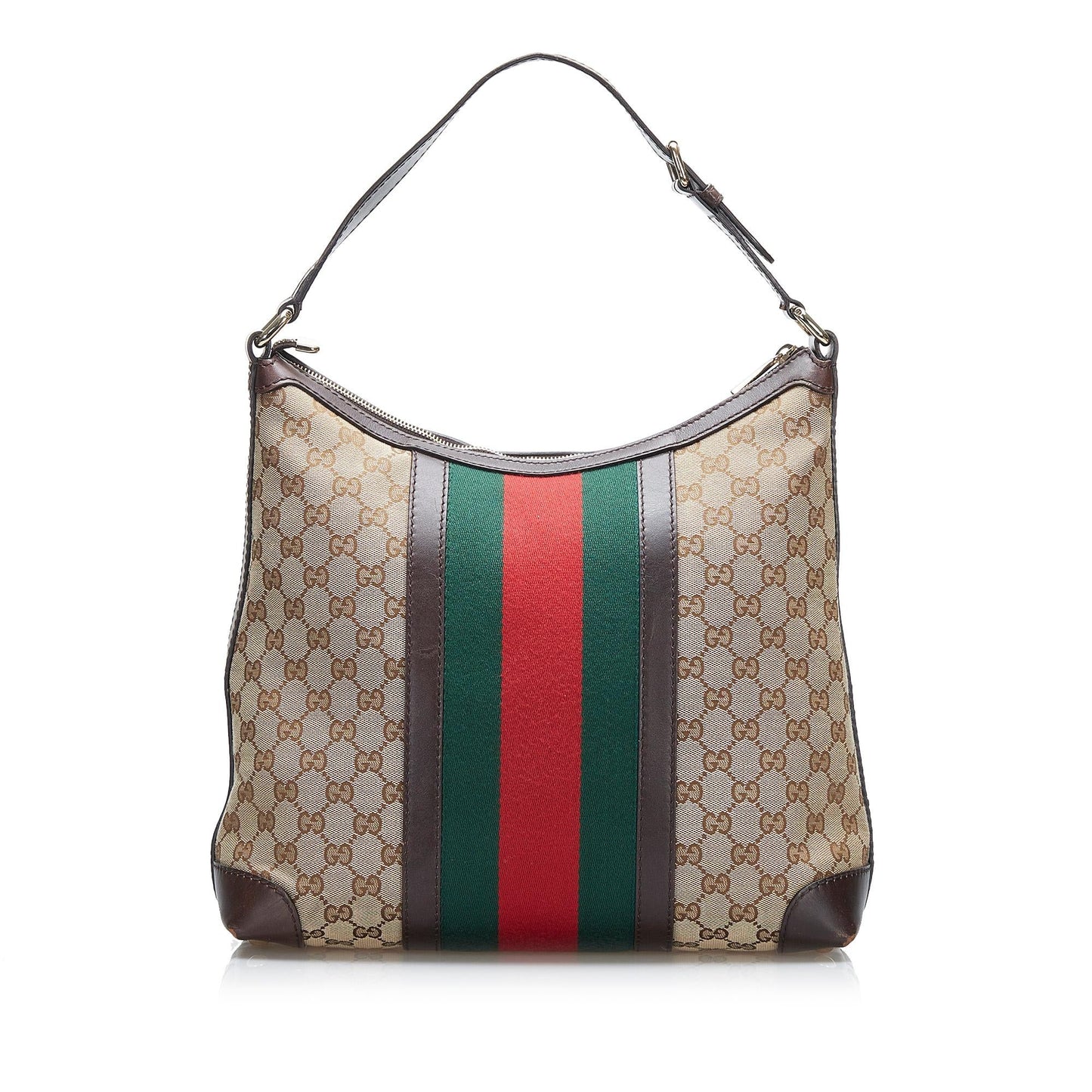 Gucci GG Canvas Web Shoulder Bag (SHG-2jIQKH)