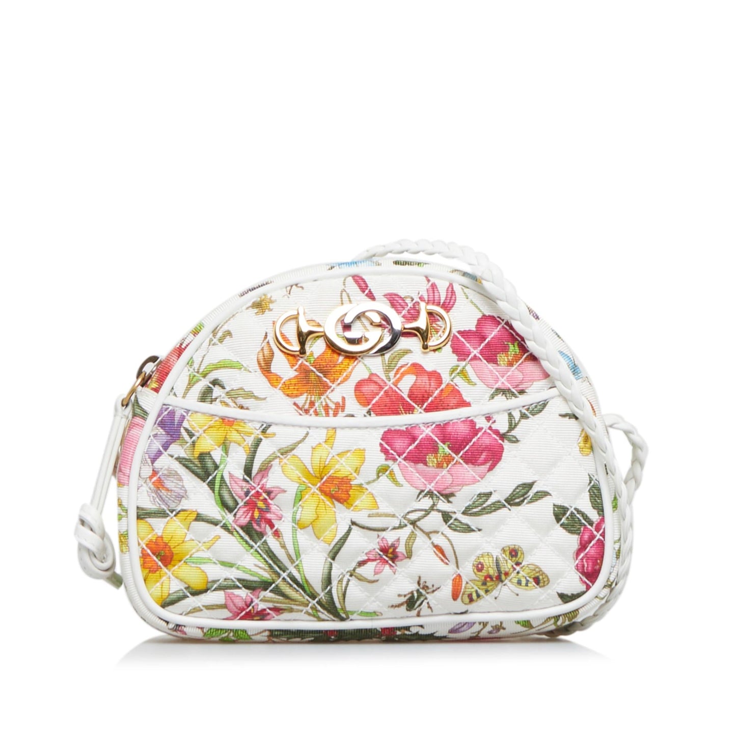 Gucci Mini Flora Trapuntata Crossbody Bag (SHG-EsClra)