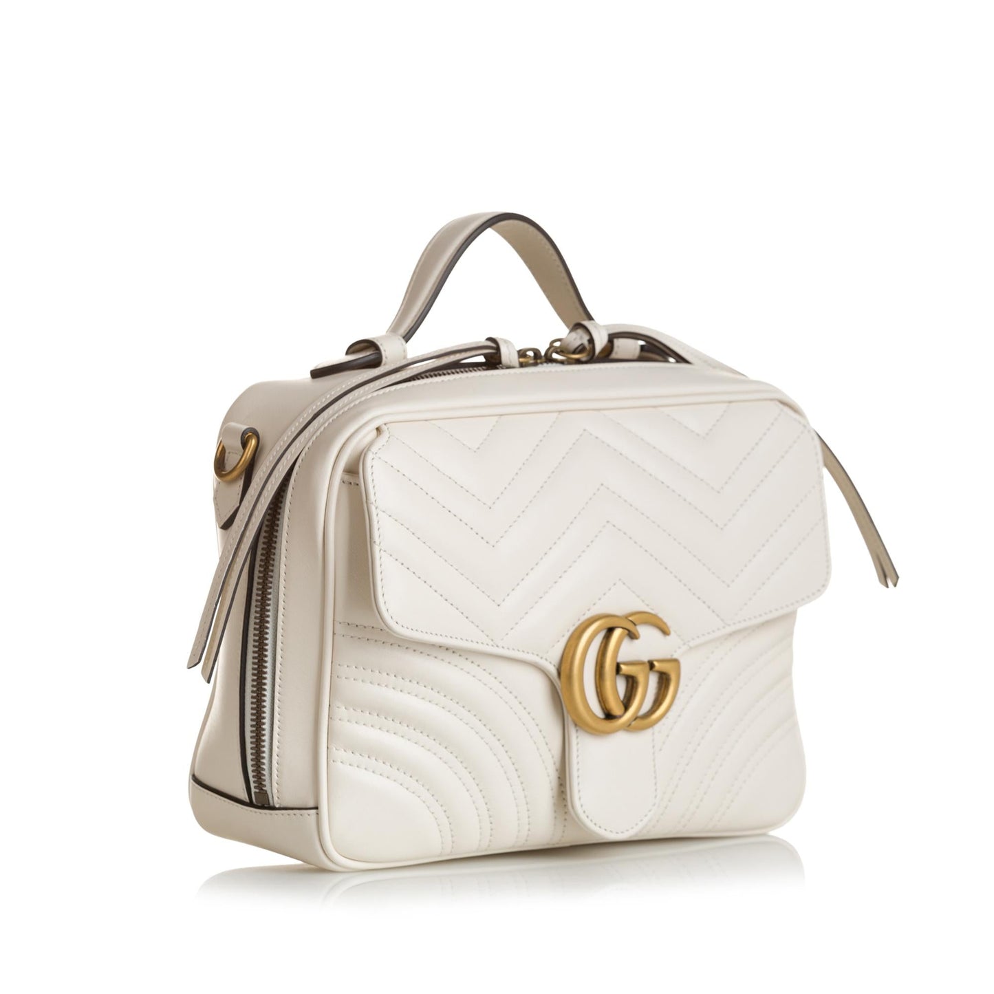 Gucci Small GG Marmont Matelasse Top Handle (SHG-puiWgw)