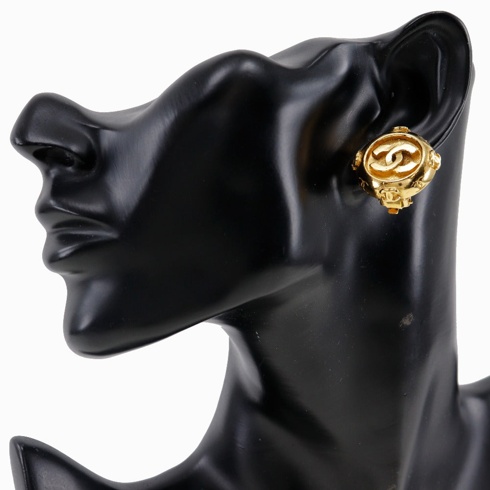 Chanel Coco Mark Vintage Gold Earrings