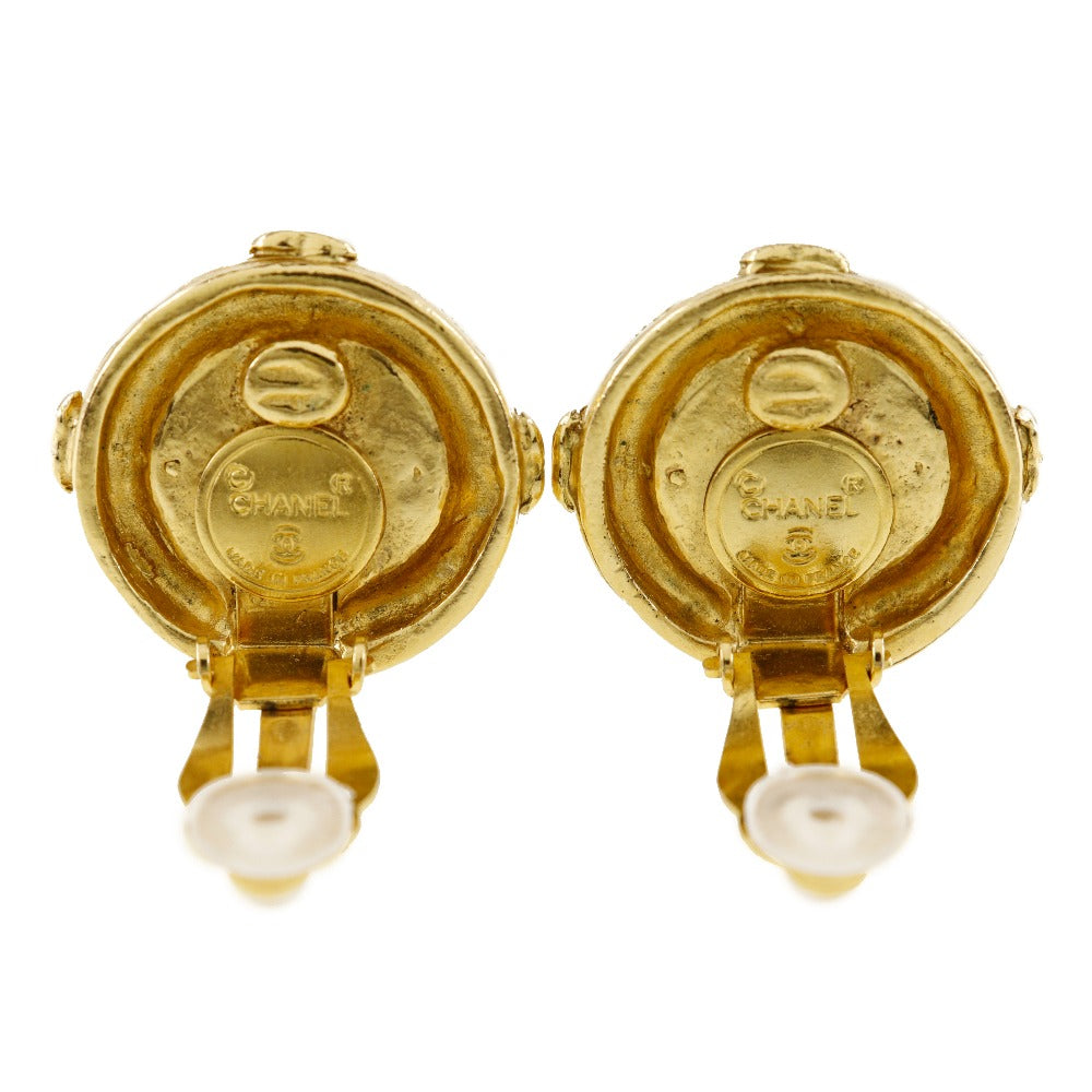 Chanel Coco Mark Vintage Gold Earrings