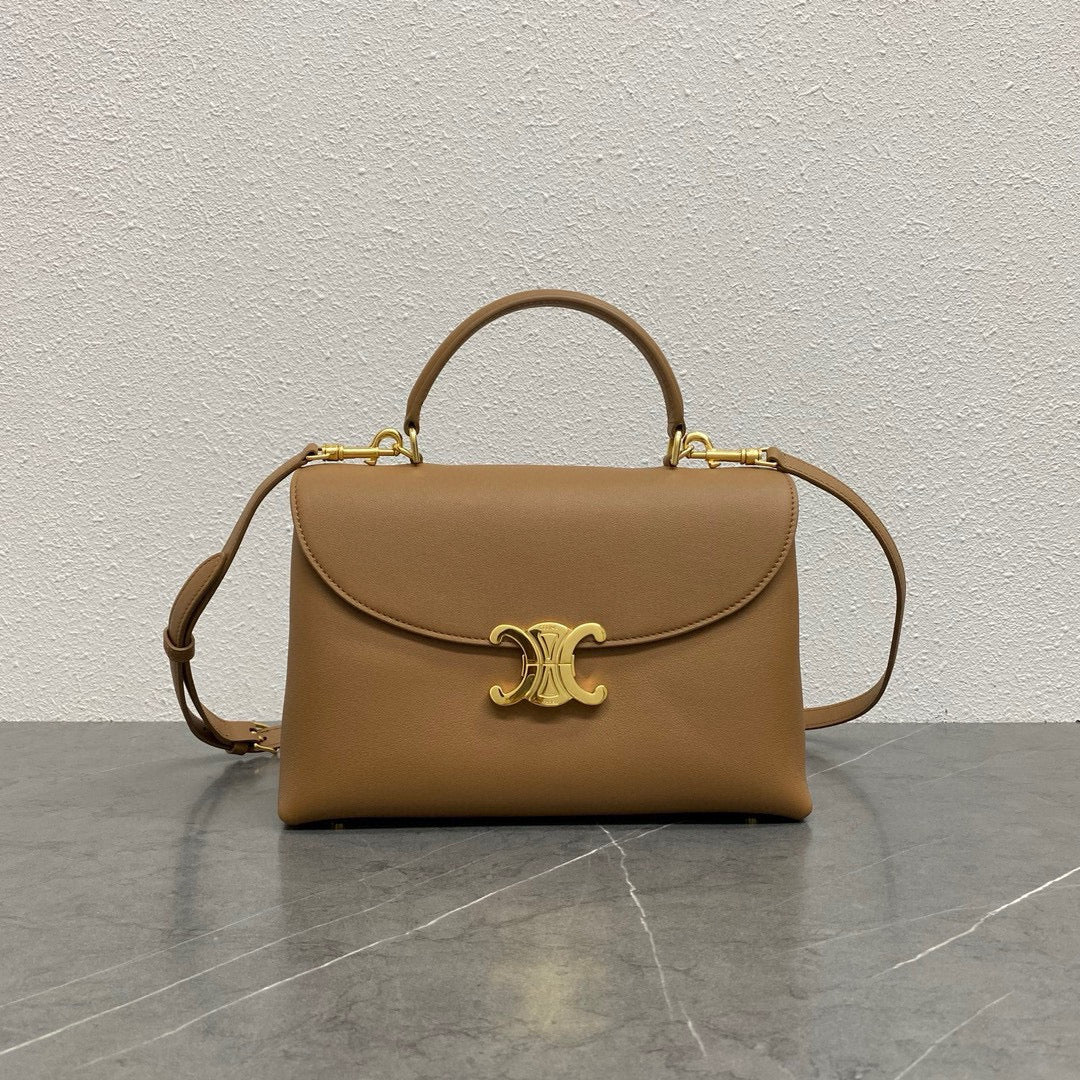 Celine celin medium nino 25cm brown calfskin gold hardware