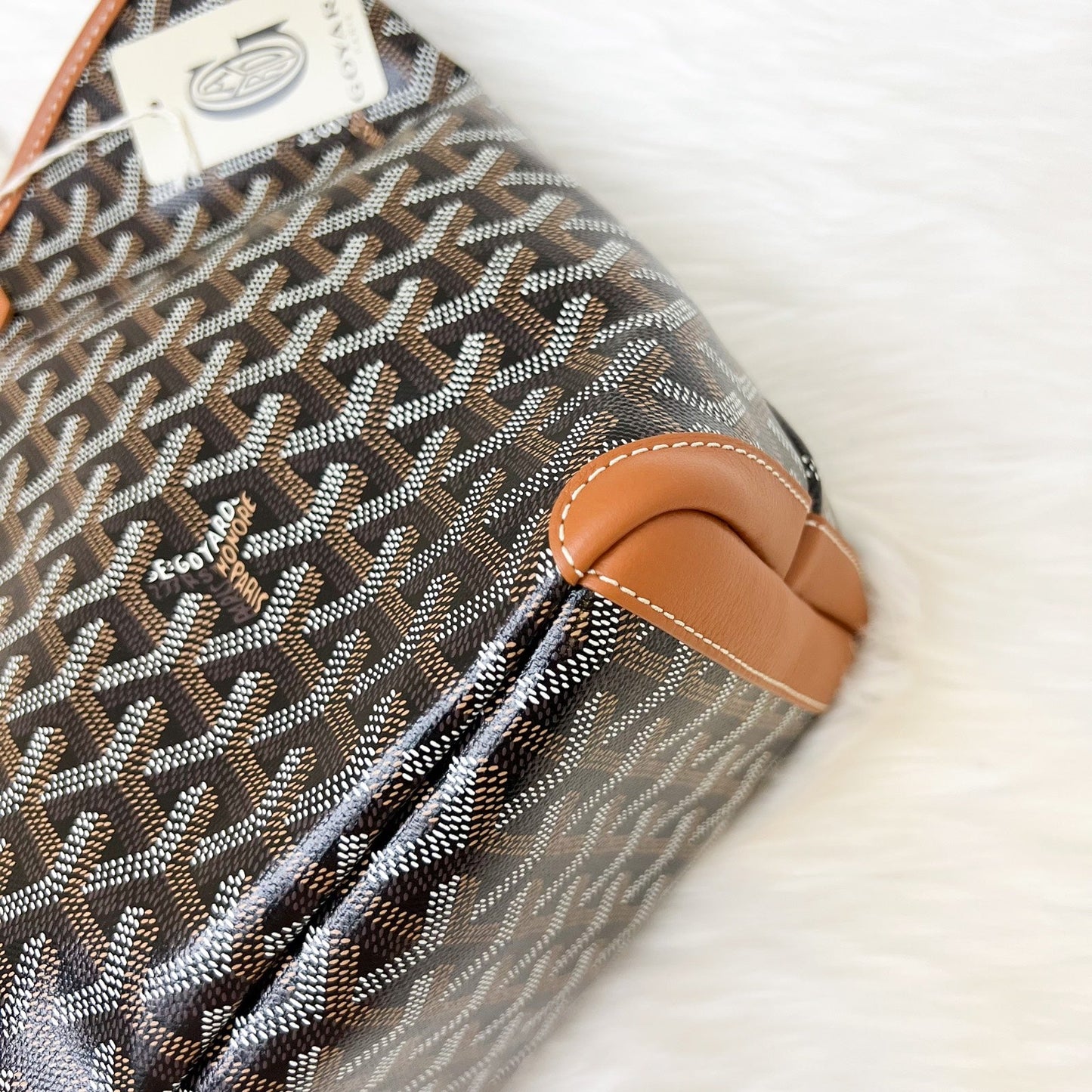 Goyard Artois PM Tote in Black and Tan Signature Goyardine Canvas