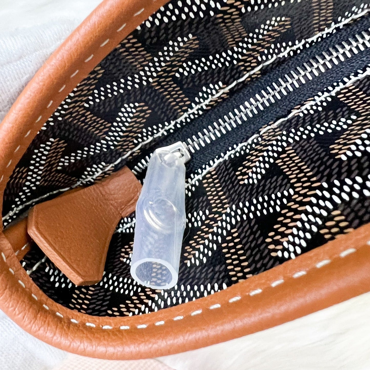 Goyard Artois PM Tote in Black and Tan Signature Goyardine Canvas