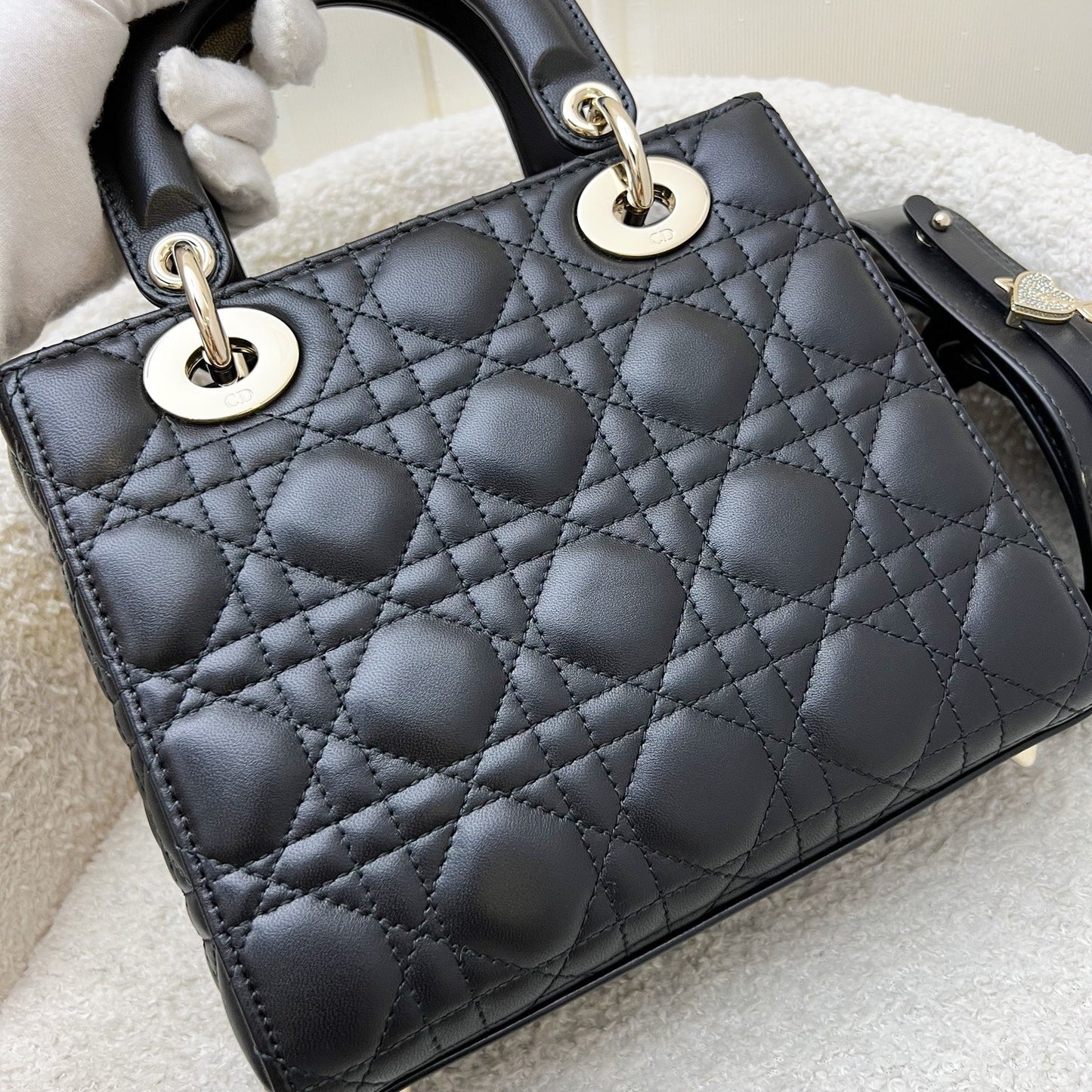 Dior Lady Dior My ABCDior Small Bag in Black Lambskin and LGHW