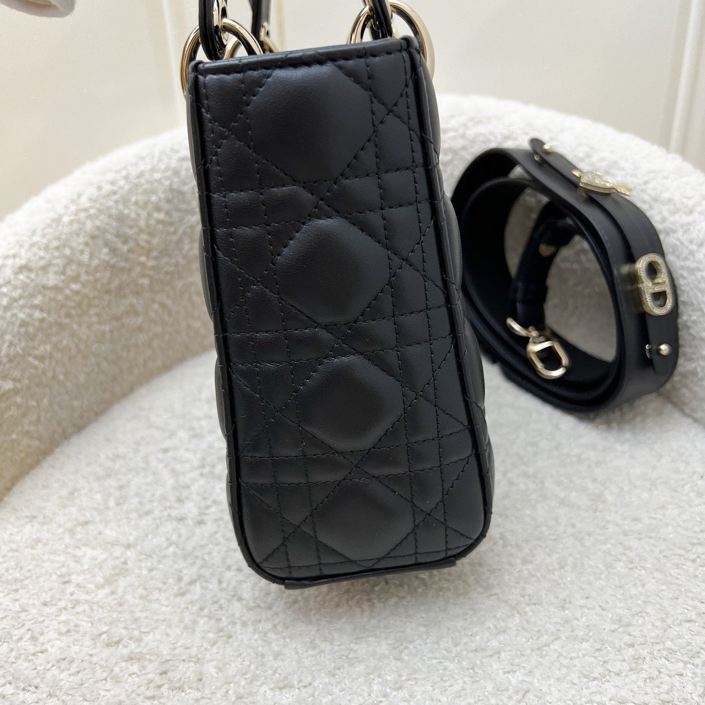 Dior Lady Dior My ABCDior Small Bag in Black Lambskin and LGHW