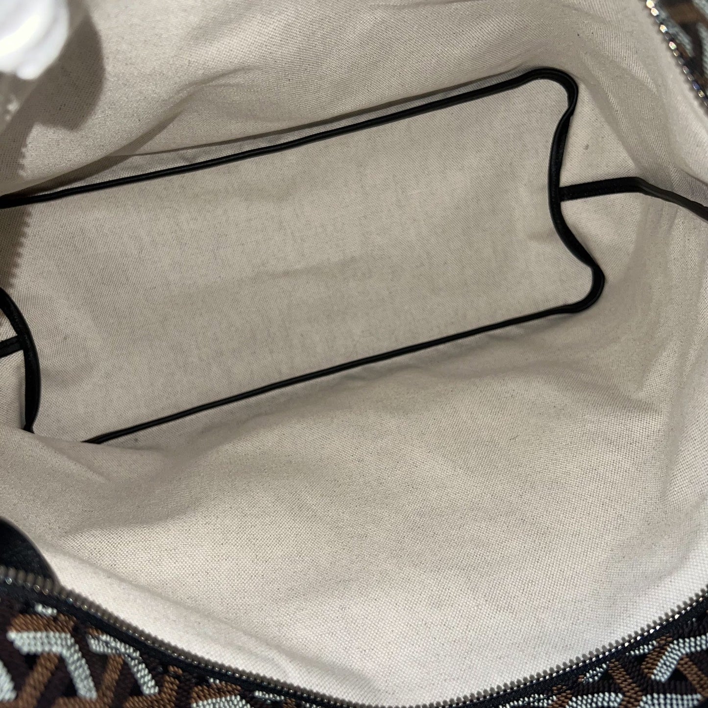 Goyard Boheme PM Hobo Bag in in Black Signature Goyardine Canvas with Red / White Striped Stamp (Premarquage Bandes) on the Small Pouch