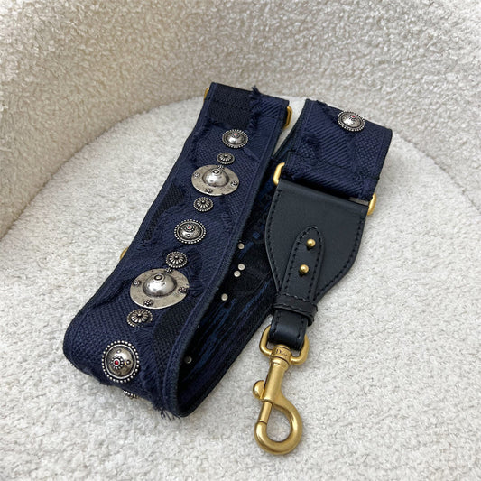 Dior Embellished Studded Strap in Navy Canvas AGHW